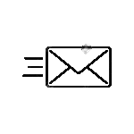 69002468 send mail icon sms line black icon on transparent background