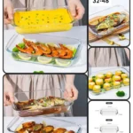 ⁦طقم زجاج بايركس حراري سميك 3 قطع يتحمل 400°⁩ - الصورة ⁦4⁩